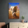 peinture elephant dans la savane portrait 2 3 4.webp