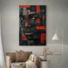 tableau abstrait homme noir et rouge portrait 2 3 2.webp