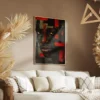tableau abstrait homme noir et rouge portrait 2 3 4.webp