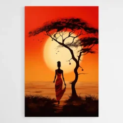 tableau africain silhouette femme 1.webp