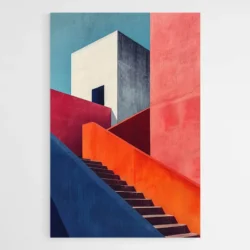 tableau architecture rouge et bleu 1.webp