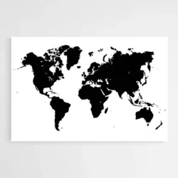 tableau carte du monde noir et blanc 1.webp