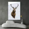 tableau cerf dans la neige portrait 2 3 2.webp