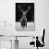 tableau cerf noir et blanc portrait 2 3 4.webp
