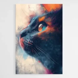 tableau chat colore bleu 1.webp