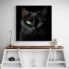 tableau chat noir yeux verts carre 3.webp