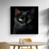 tableau chat noir yeux verts carre 4.webp