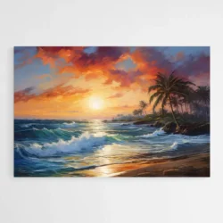 tableau coucher de soleil mer 1.webp