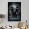 tableau elephant noir portrait 2 3 4.webp