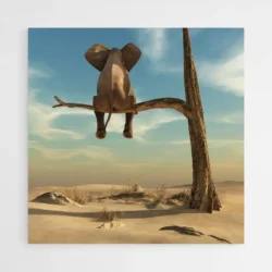 tableau elephant sur une branche 1.webp