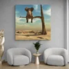 tableau elephant sur une branche carre 3.webp
