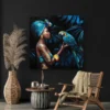 tableau femme africaine et perroquet carre 4.webp