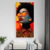 tableau femme afro orange portrait 1 2 2.webp