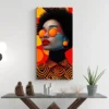 tableau femme afro orange portrait 1 2 3.webp