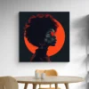 tableau femme afro rouge carre 2.webp
