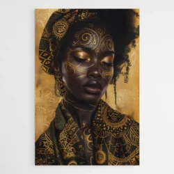 tableau femme noire doree 1.webp