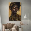 tableau femme noire doree portrait 2 3 4.webp
