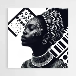 tableau femme noire en noir et blanc 1.webp