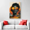 tableau femme noire lunettes oranges portrait 2 3 2.webp