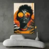 tableau femme noire lunettes oranges portrait 2 3 3.webp
