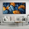 tableau feuilles bleues et dorees paysage 2 1 2.webp