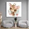 tableau girafe enfant carre 4.webp