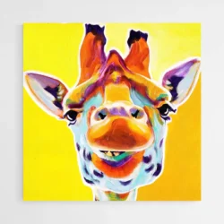 tableau girafe jaune 1.webp