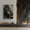 tableau gorille cigare portrait 2 3 4.webp