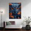 tableau hibou yeux oranges portrait 3 4 4.webp