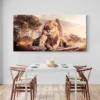 tableau lion et lionceau paysage 2 1 2.webp