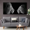 tableau lion et lionne noir et blanc paysage 2 1 4.webp