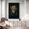 tableau lion fond noir portrait 2 3 4.webp