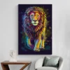 tableau lion multicolore portrait 2 3 4.webp