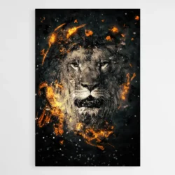 tableau lion noir et or 1.webp