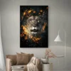 tableau lion noir et or portrait 2 3 2.webp