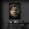tableau lion noir et or portrait 2 3 4.webp