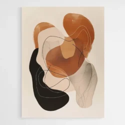 tableau minimaliste abstrait orange et noir 1.webp