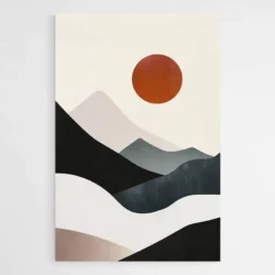 tableau minimaliste soleil rouge 1.webp