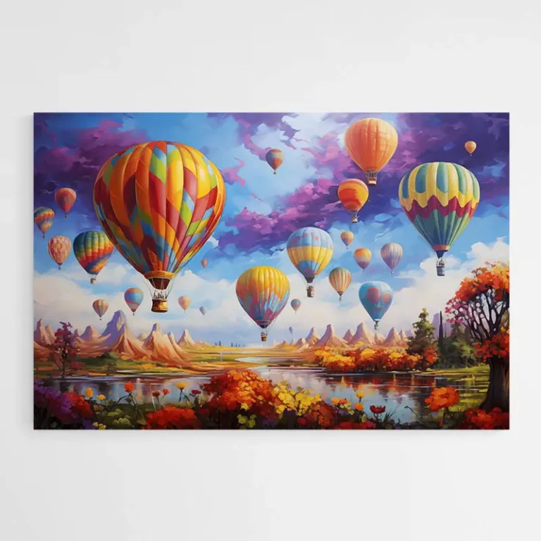 tableau decoration chambre montgolfières