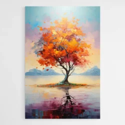 tableau peinture arbre orange 1.webp