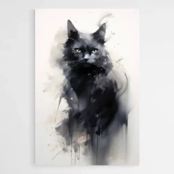 tableau peinture chat noir 1.webp