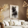 tableau peinture chat noir portrait 2 3 4.webp