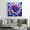 tableau peinture fleur bleue carre 3.webp
