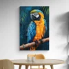 tableau perroquet bleu et jaune portrait 2 3 4.webp