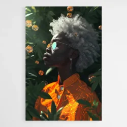 tableau portrait femme noire cheveux blancs 1.webp