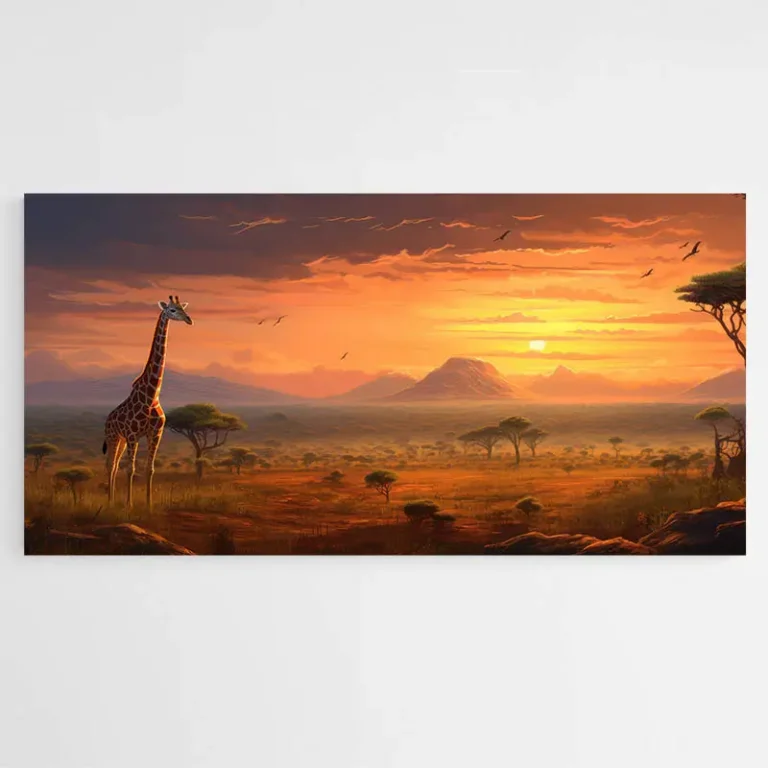 tableau decoration chambre savane africaine