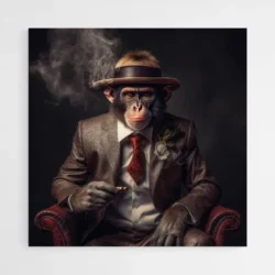 tableau singe chapeau 1.webp