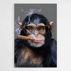 tableau singe qui fume 1.webp