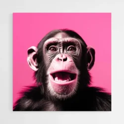 tableau singe rose 1.webp