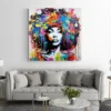 tableau street art art femme africaine carre 2.webp